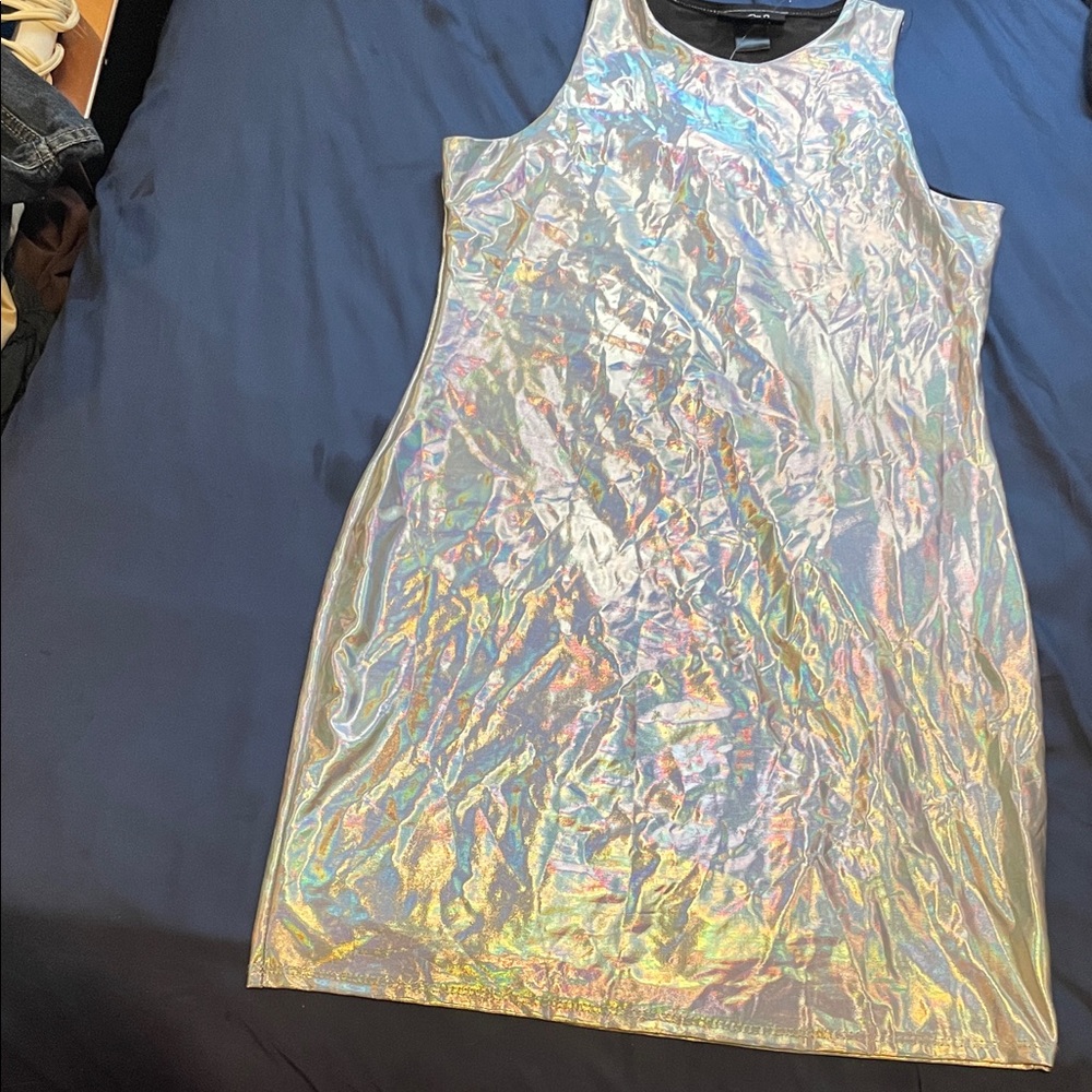 Holographic Mini Dress